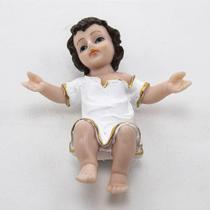 Imagem Menino Jesus Branco Resina 12 Cm