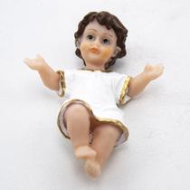 Imagem Menino Jesus Branco Resina 8 cm