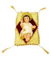 Imagem Menino Jesus Com Almofada Resina Importada 30cm