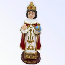 Imagem Menino Jesus de Praga Escultura Resina 15 cm