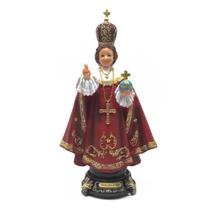 Imagem Menino Jesus De Praga Resina Grande 33 Cm - FORNECEDOR 8