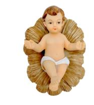 Imagem Menino Jesus Na Manjedoura Enfeite Resina Natalino