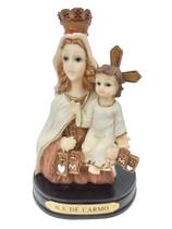 Imagem n.sra do carmo religiosa com luz de resina 14cm Imagem n.sra do carmo religiosa com luz de resina 14cm