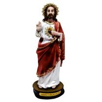 Imagem Nacional de Resina Sagrado Coração de Jesus 14cm