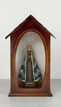 Imagem Nossa Senhora Aparecida 15cm com Capela Madeira Imagem Nossa Senhora Aparecida 15cm com Capela Madeira