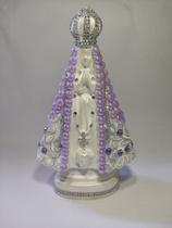 Imagem Nossa Senhora Aparecida 20cm Gesso Roxa