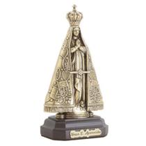 Imagem Nossa Senhora Aparecida 25 Cm Metal Base de Madeira - Sacred