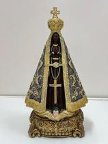 Imagem Nossa Senhora Aparecida 25cm Resina Italiana com dourado