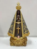 Imagem Nossa Senhora Aparecida 30cm Resina Italiana com dourado