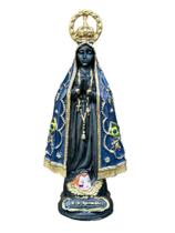 Imagem Nossa Senhora Aparecida com Coroa 15cm Resina