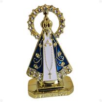 Imagem nossa senhora aparecida com strass metal para carro