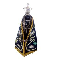 Imagem nossa senhora aparecida completa 25 cm manto coroa