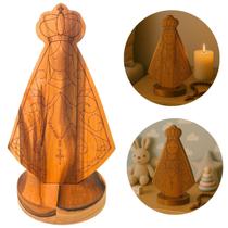 Imagem Nossa Senhora Aparecida Madeira Teca Base Removível