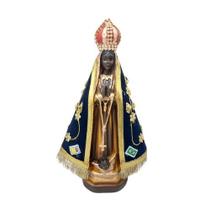 Imagem Nossa Senhora Aparecida Manto Flocado 20cm - Gesso