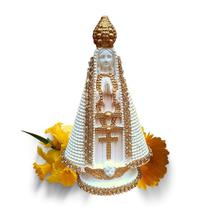 Imagem Nossa Senhora Aparecida Pérola Strass Branca 15cm