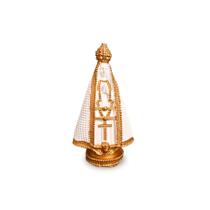 Imagem Nossa Senhora Aparecida Pérola Strass Branca 15cm