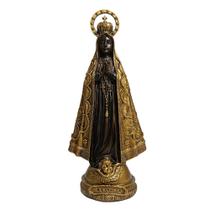 Imagem Nossa Senhora Aparecida Resina Pintura Bronze 31 cm Imagem Nossa Senhora Aparecida Resina Pintura Bronze 31 cm