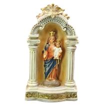 Imagem Nossa Senhora Auxiliadora capelinha resina importada 13cm - Arte Relicário