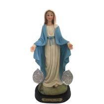 Imagem Nossa Senhora da Medalha Milagrosa 22cm Resina Dicapri