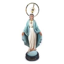 Imagem Nossa Senhora das Graças Manto Azul Claro Aureola 12 Estrelas e Coroa 30cm Artesanato Costa Imagem Nossa Senhora das Graças Manto Azul Claro Aureola 12 Estrelas e Coroa 30cm Artesanato Costa