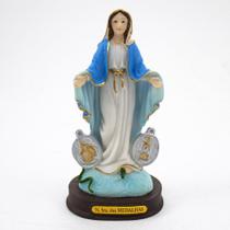 Imagem Nossa Senhora das Graças Medalha Milagrosa Resina 15 cm - Amém Decoração Religiosa