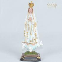 Imagem Nossa Senhora de Fátima 13cm Resina Importada Pequena