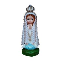 Imagem Nossa Senhora de Fátima Baby Pérolada 15cm em Gesso Imagem Nossa Senhora de Fátima Baby Pérolada 15cm em Gesso