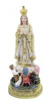 Imagem Nossa Senhora De Fátima Com 3 Pastores 22cm Resina