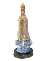Imagem Nossa Senhora de Fátima com oração 15cm Resina
