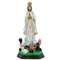 Imagem Nossa Senhora de Fátima com os Pastorinhos 40 Cm Inquebrável - Imagens da Oze