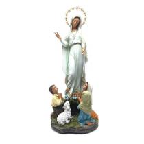 Imagem Nossa Senhora de Fátima com Três Pastorinhos Resina 30 cm - FORNECEDOR 17