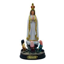 Imagem Nossa Senhora De Fátima e Os 3 Pastorinhos Resina 16 Cm