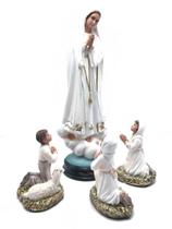 Imagem Nossa Senhora de Fátima e os Três Pastorinhos Elegance Resina 37 Cm - FORNECEDOR 53