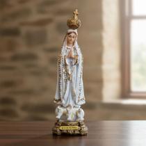 Imagem Nossa Senhora De Fátima Resina Com Coroa 14 Cm Tradicional Imagem Nossa Senhora De Fátima Resina Com Coroa 14 Cm Tradicional