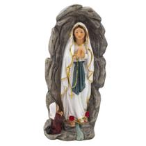 Imagem Nossa Senhora De Lourdes Gruta Importada Resina 14 Cm