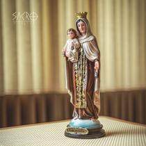 Imagem Nossa Senhora Do Carmo Resina Importado 30cm + Escapulário - Sacro