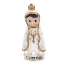 Imagem Nossa Senhora Fatima Infantil Importada Resina 8 Cm - Amém Decoração Religiosa