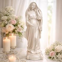 Imagem Nossa Senhora Gravida 21cm Perolado Branco Imagem Nossa Senhora Gravida 21cm Perolado Branco