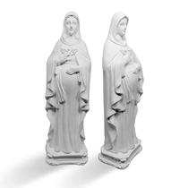 Imagem Nossa Senhora Gravida Gesso Cru Peça Branca 20cm - Divinário