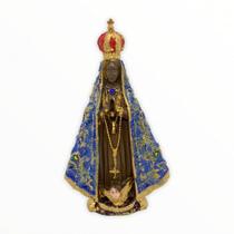 Imagem Nossa Sra Aparecida Manto Escultura Resina 15 cm