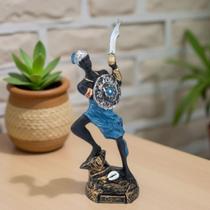 Imagem Ogum orixá estátua umbanda candomblé resina 15 cm