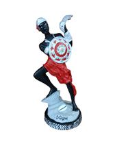 Imagem Ogum Vermelho 16cm em Resina Umbanda Candomble