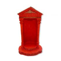 Imagem Oratório Vermelho e Cobre Escultura Resina 24 Cm