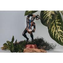 Imagem Orixa Logunede Escultura Resina Estatua 15 Cm