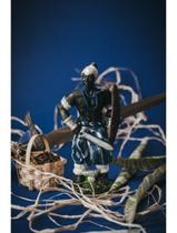 Imagem Orixa Ogum Azul Escultura Resina Estatua 15 Cm