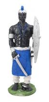 Imagem Orixa Ogum Azul Escultura Resina Estatua 25 Cm