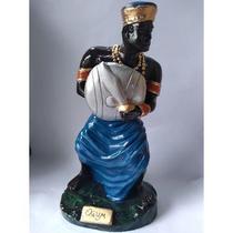 Imagem Orixa Ogum Escultura Gesso Estatua 21 Cm