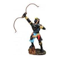 Imagem Orixa Oxossi Azul Escultura Resina Estatua 22 Cm