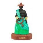 Imagem Orixa Oxossi Verde Escultura Resina Estatua 10 Cm