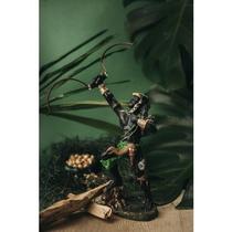 Imagem Orixa Oxossi Verde Escultura Resina Estatua 22 Cm